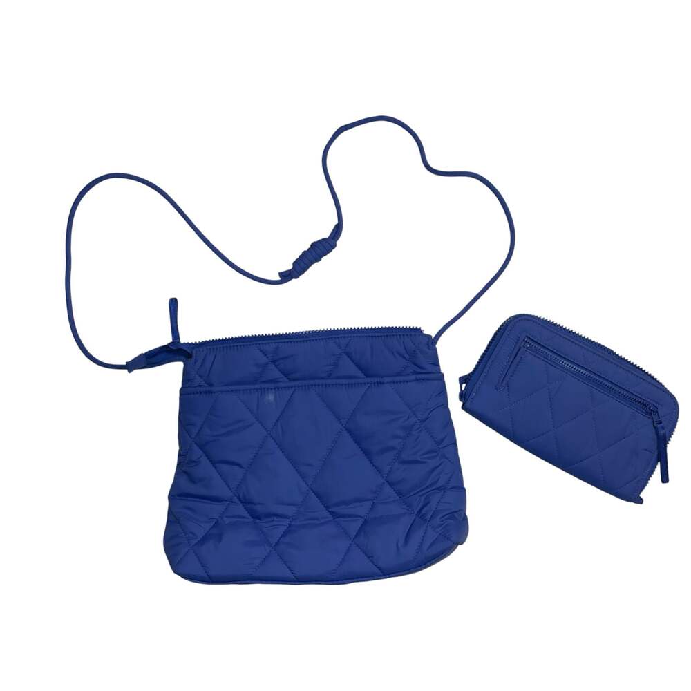 Vera Bradley Blue Quilted Crossbody Purse Wallet Set RFID Zip Travel Bag